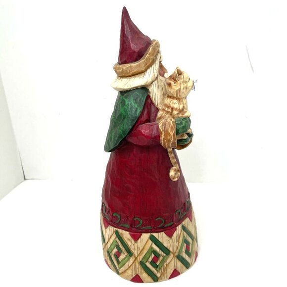 Jim Shore Heartwood Creek Santa w/ Cat Figurine 2002 Enesco - Picture 4 of 5
